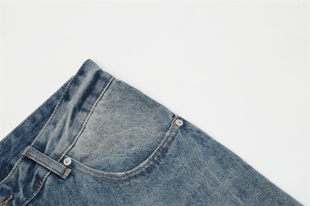 Washed Old Wide-leg Jeans For Men