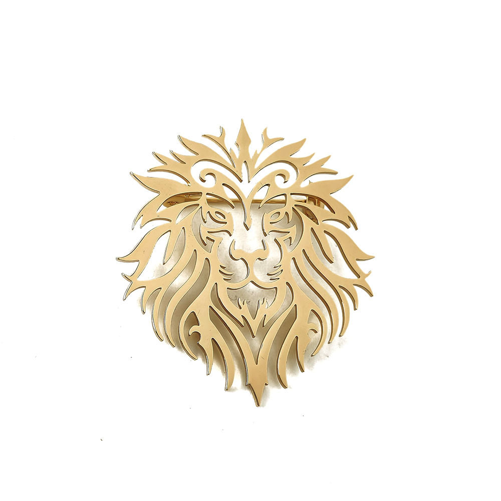 Stainless Steel Lion Brooch