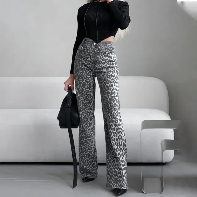 Leopard Print Narrow Jeans For Women Lt1539 Leopard Print - Shop at LoveMi