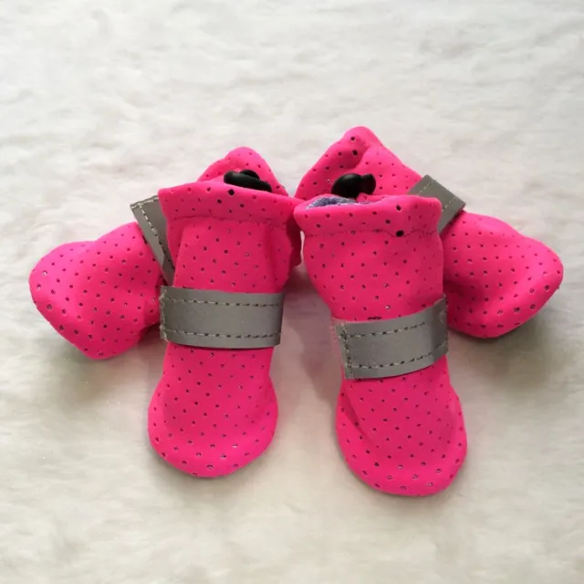 Pet Dog Breathable Wear resistant And Non slip Soft Sole Shoes Fluorescent Pink - Shop at LoveMi