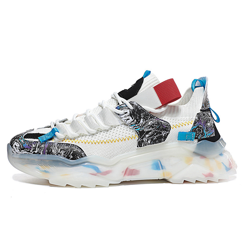 Breathable And Comfortable Flying Woven Men's Dad Shoes - Image 3