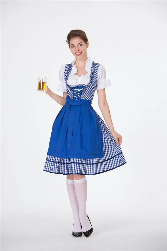 European And American German Beer Festival Clothing Bar Waiter Maid Suit Blue - Shop at LoveMi