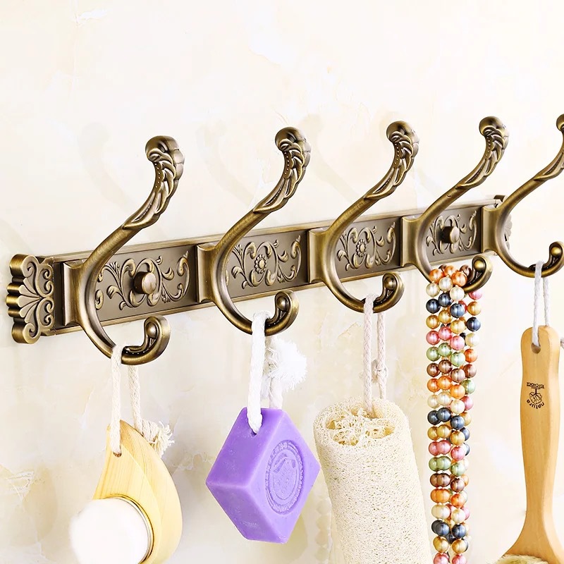 European-style Row Of Hooks On A Space Aluminum Wall