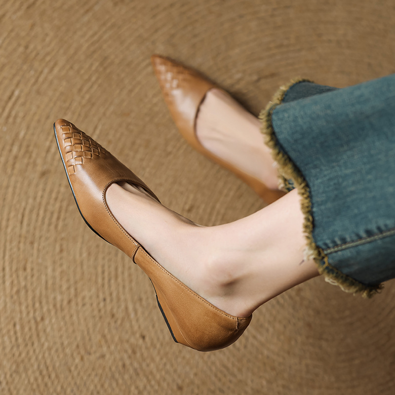 Cowhide Pointed Toe Flats, picture 3 of 6