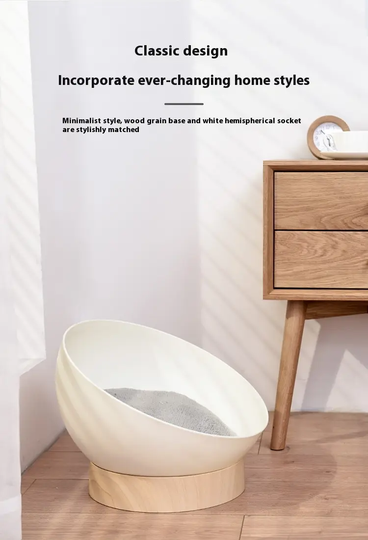 Creative Plastic Wood Grain Base Open Cat Nest
