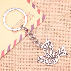 Bird Swallow Bird Pendant Key Chain Peace Dove Exquisite Pendant Key Ring - Silver - View 1