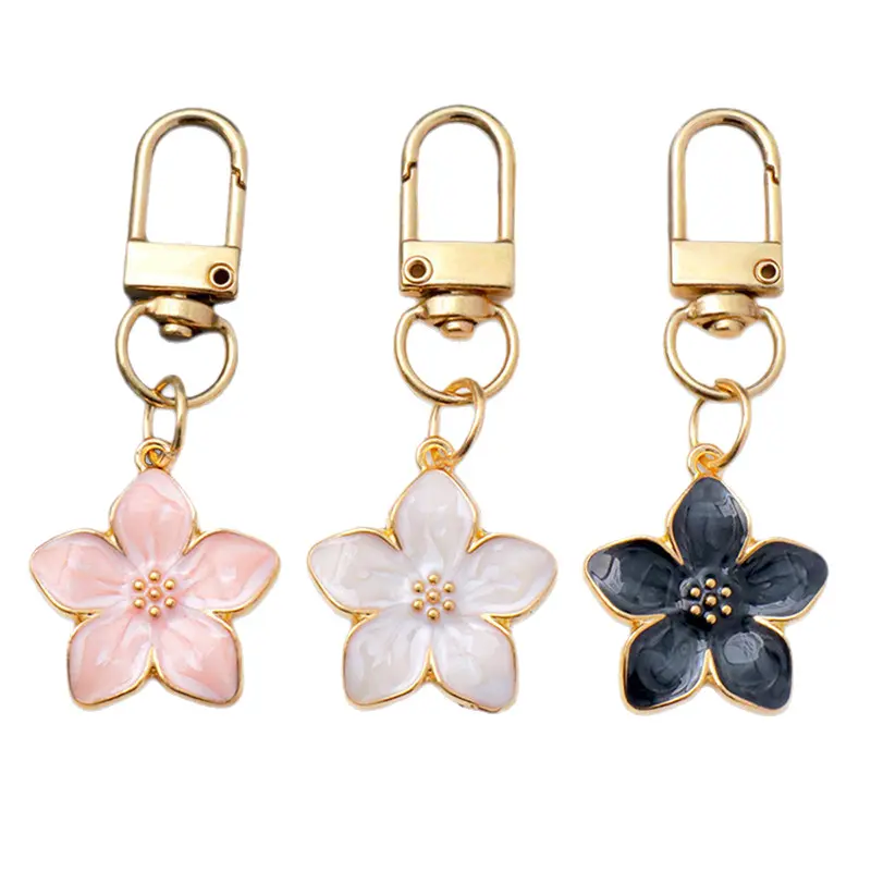 Colorful Oil Necklace Pearlescent Five Petal Flower