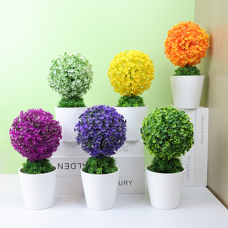 Pachira Macrocarpa Straw Ball Bonsai Decorations