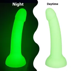 Fluorescent Small Butt Plug Silicone Soft Simulation - Green Luminous - View 1