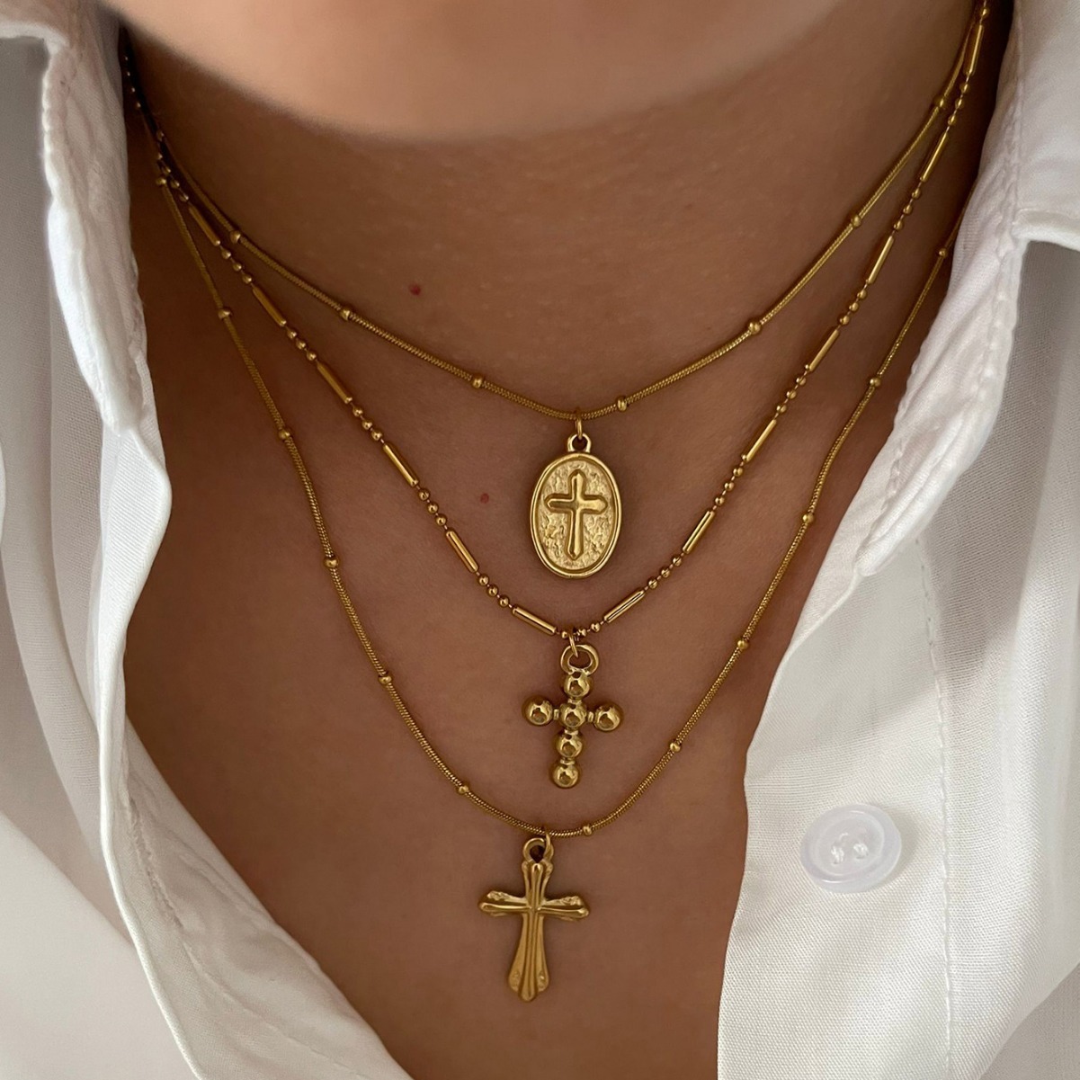 Stainless Steel Vintage Cross Pendant Simple And Stylish
