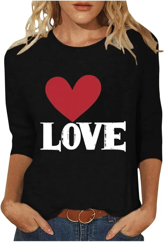 Digital Printed Three quarter length sleeved T shirt Qfxnk02 - Shop at LoveMi
