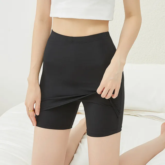 Anti exposure Thin Women's Non curling Safety Pants Double layer Shorts Black - Shop at LoveMi