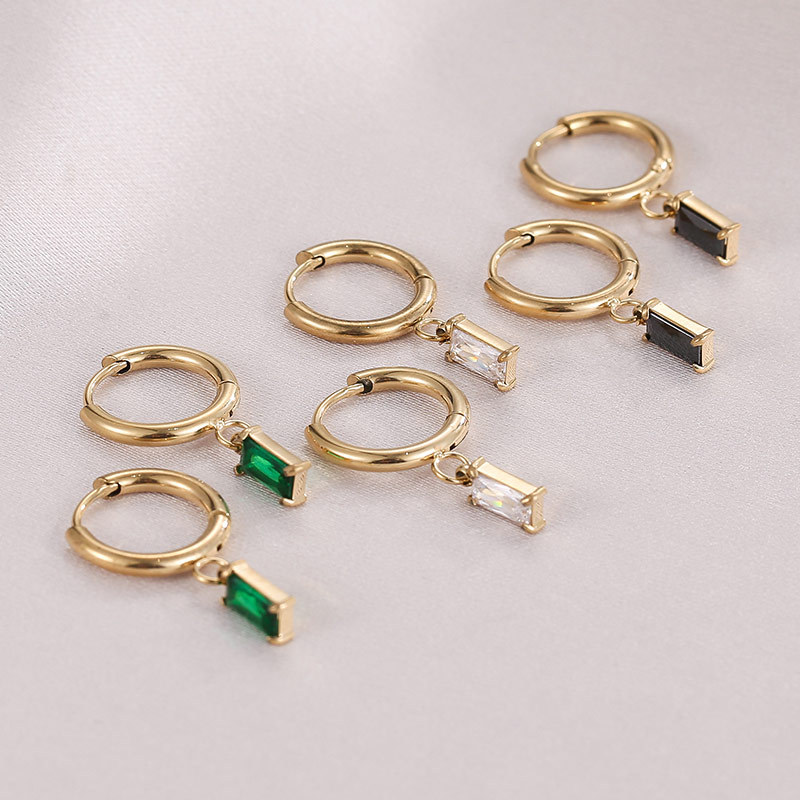 Simple And Versatile Diamond-studded Earrings For Women