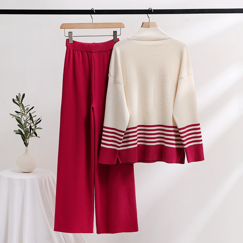 Casual Fashion Set Age-reducing Knitted Top Wide Leg - Image 6