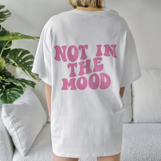 Women's Letters Not In The Mood Printed T shirts White - Shop at LoveMi