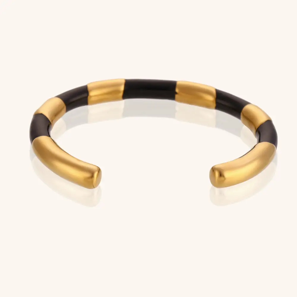 Women's Stainless Steel Open Solid Segmented Drip Bracelet