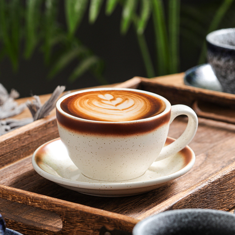 Coffee Ceramic Cup And Saucer Set (Mocha Cup