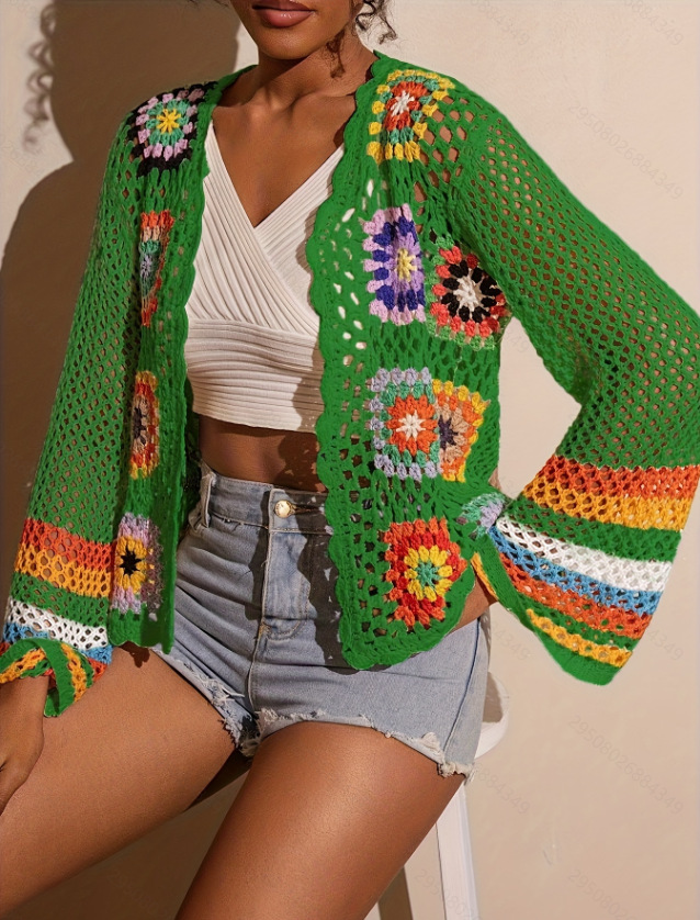 Hand-Crocheted Knitted Cardigan for Women