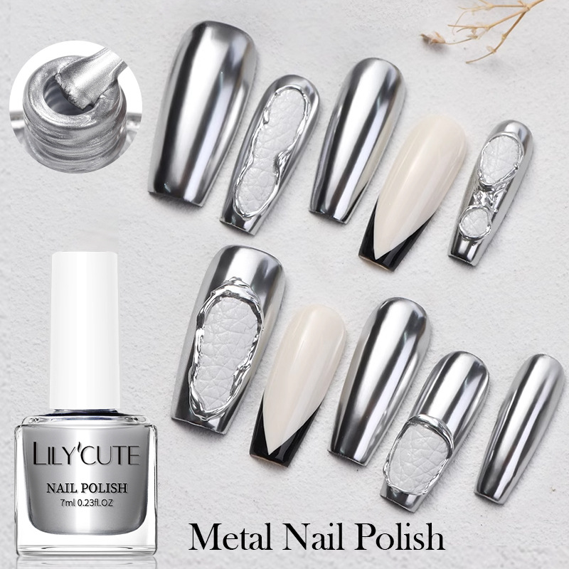 Quick-dry Metallic Mirror Nail Polish, No Baking Required 3