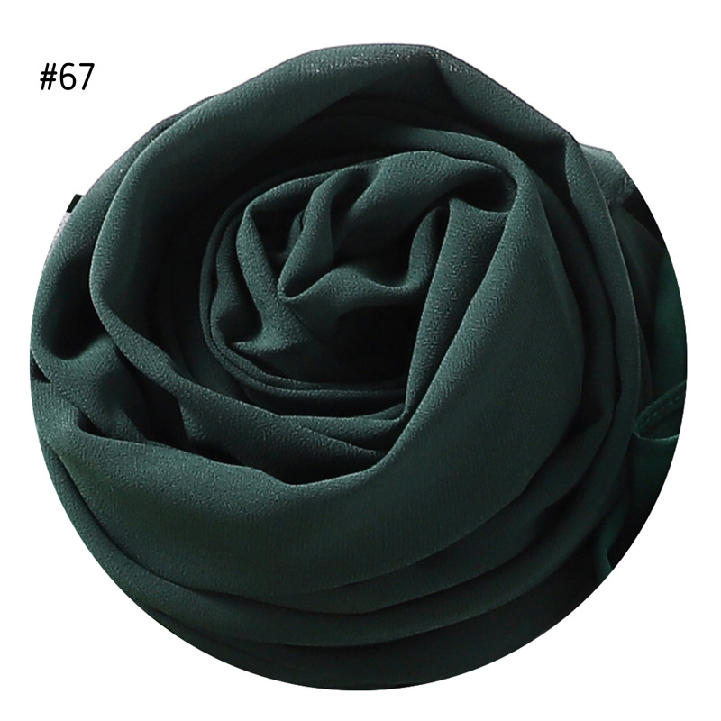 Solid Color Pearl Chiffon Scarf Head Covering Monochrome
