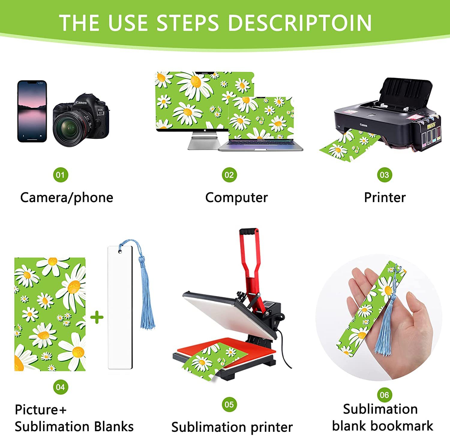 DIY sublimation bookmark set showing creative potential for custom designs