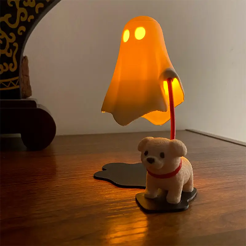 3D-printed Ghost Leading A Dog Night Light Instagram-style Desk Decor For Creating Ambiance