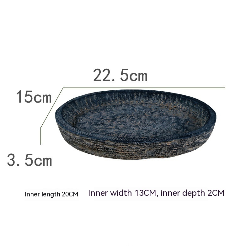 Cement Planter with Oval Tray, picture 5 of 6