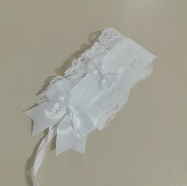 Lolita Headband Headwear Handmade Lace Bow White - Shop at LoveMi