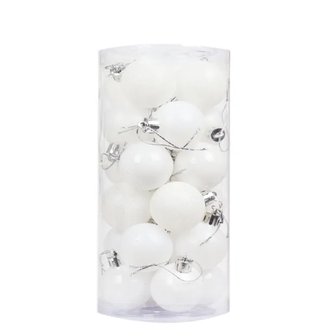 Christmas Ball Plastic Pendant Colorful Ball 3 Cm4cm6cm8CM Christmas Product White - Shop at LoveMi