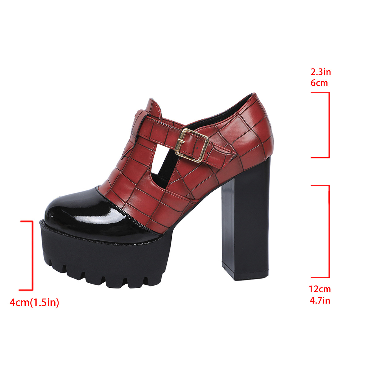 Chunky-Heel Buckle Strap Heels, picture 4 of 7