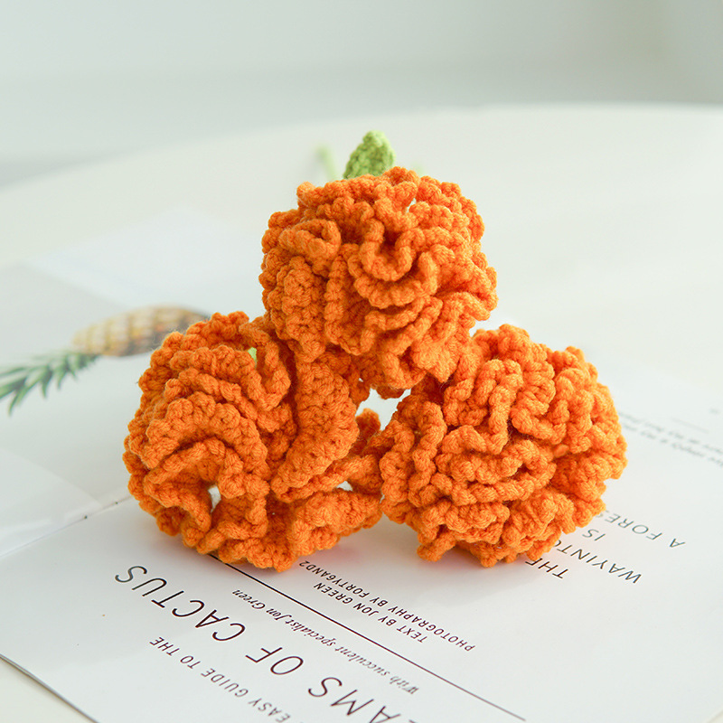 Hand-knitted Finished Yarn Bouquet Of Knitted Artificial Flowers 21