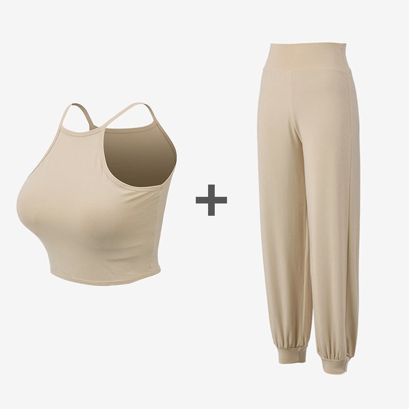 Spring Summer Workout Camisole Loose-fitting Casual Ankle-banded Trousers Suit