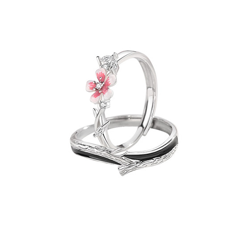 Niche High-grade Dried Wood Flowers Index Finger Ring