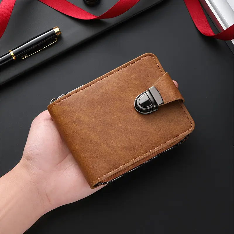 Cross-border New Mens Short Wallet Vintage Style