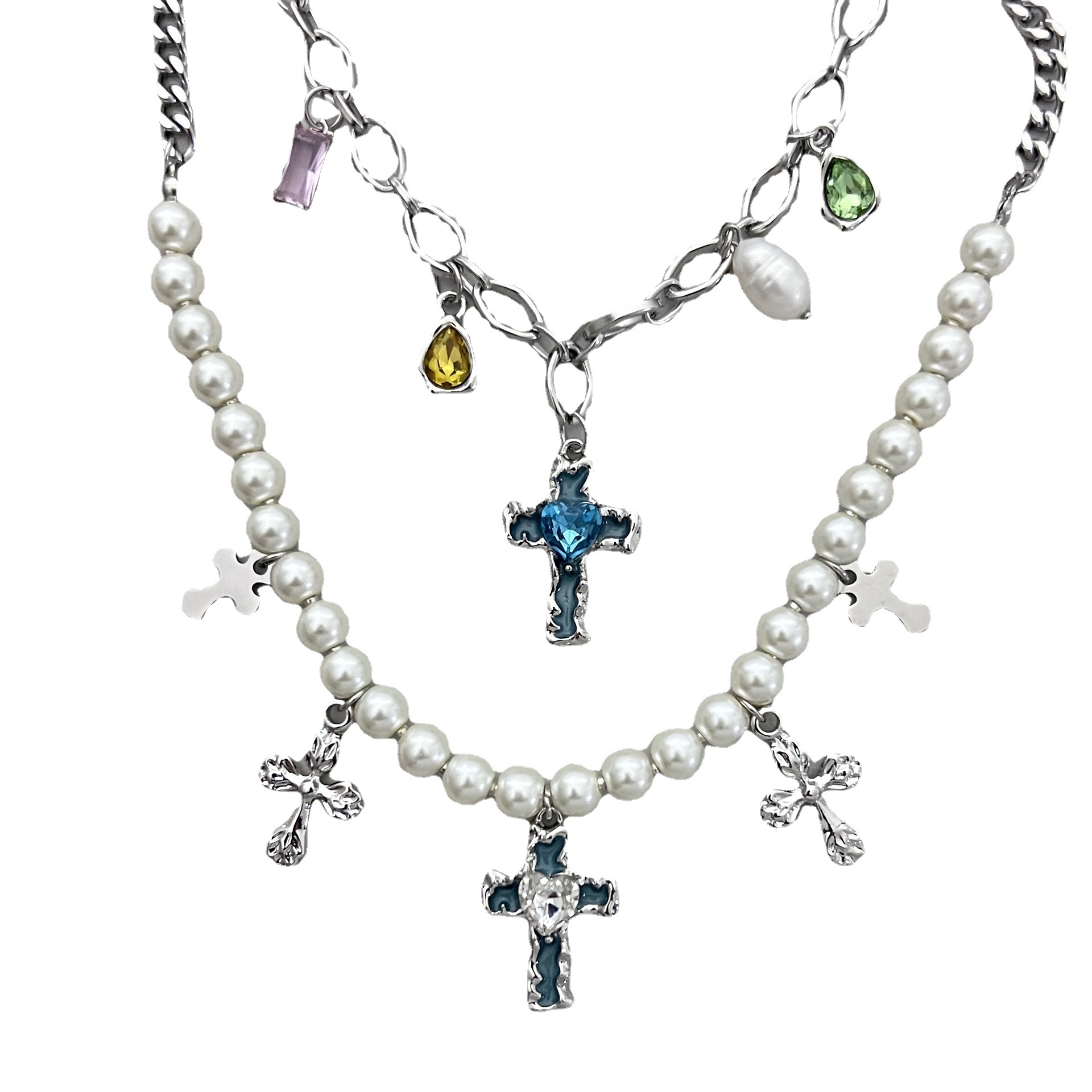 High-grade Cross Design Sweet Cool Style Hot Girl Necklace For Women