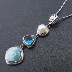 Silver Larimar Necklace