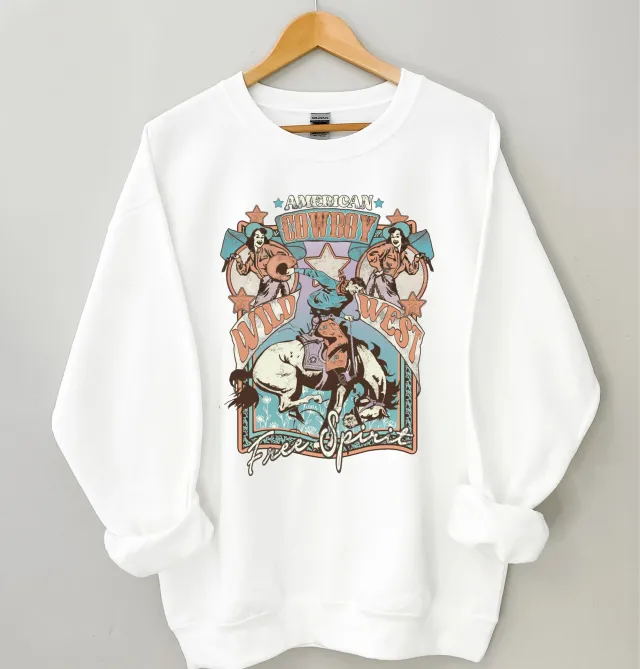Women's Fashionable Western style Pattern Sweater White - Shop at LoveMi