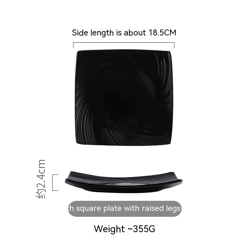 Square Plate Black