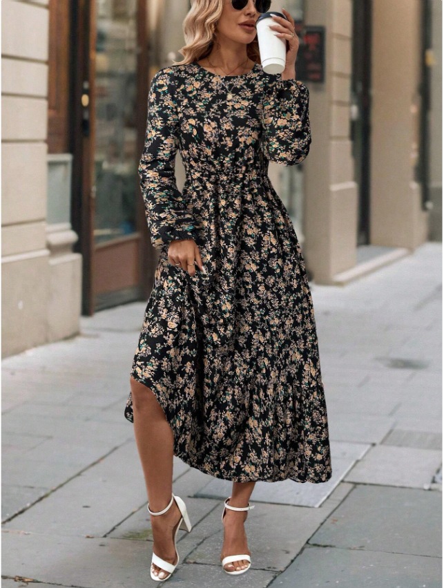 Vintage Print Long-sleeve Dress 28 dbda01a2 206c 4dae 9178 3b15c26dec3f