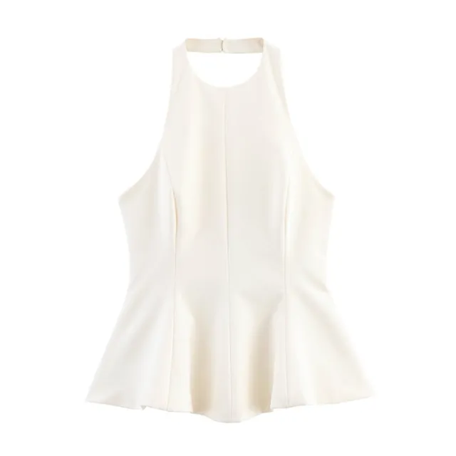 European And American Style Skinny Slimming Short Skirt Hem Stretch Sling Top White - Shop at LoveMi
