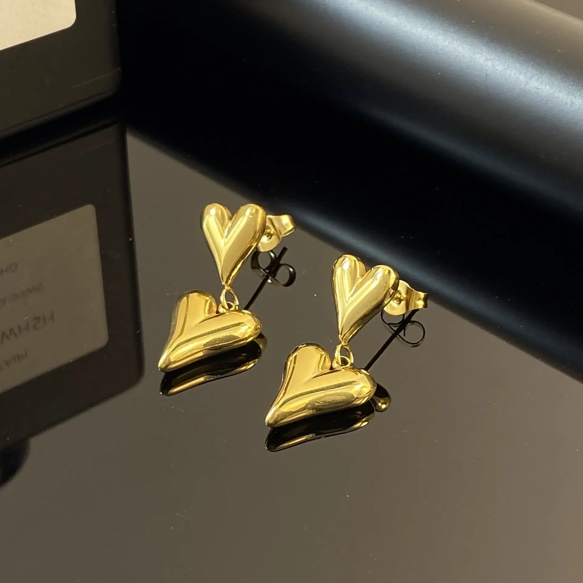 Simple All-match Double Layers Loving Heart Earrings