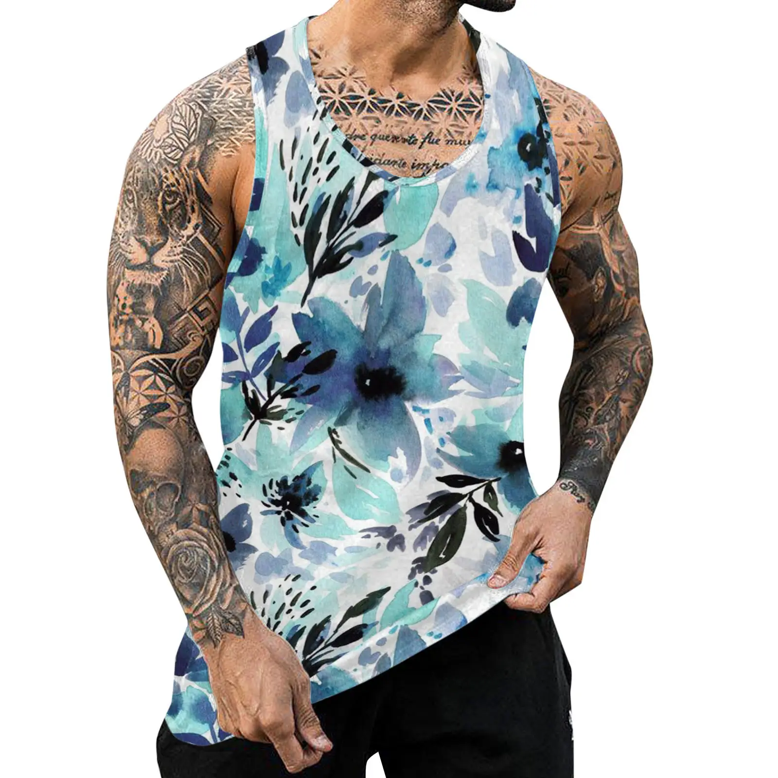 3D Printed Sports Slim-fitting Vest For Men