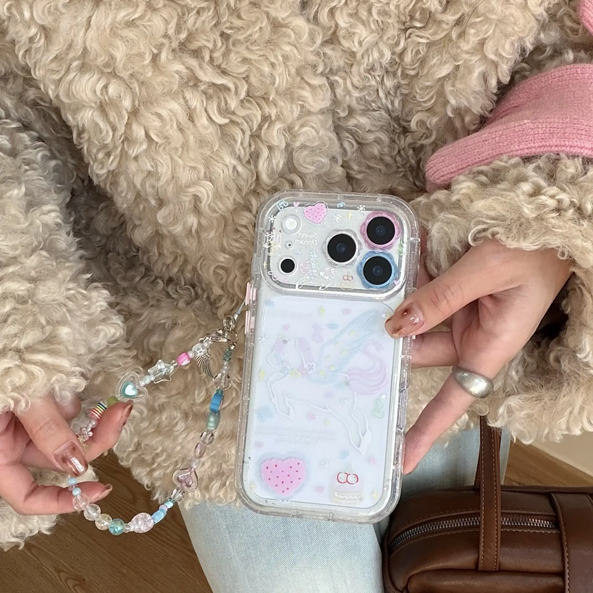 Japan-Korea Cherry Cake Printed Silicone Phone Case