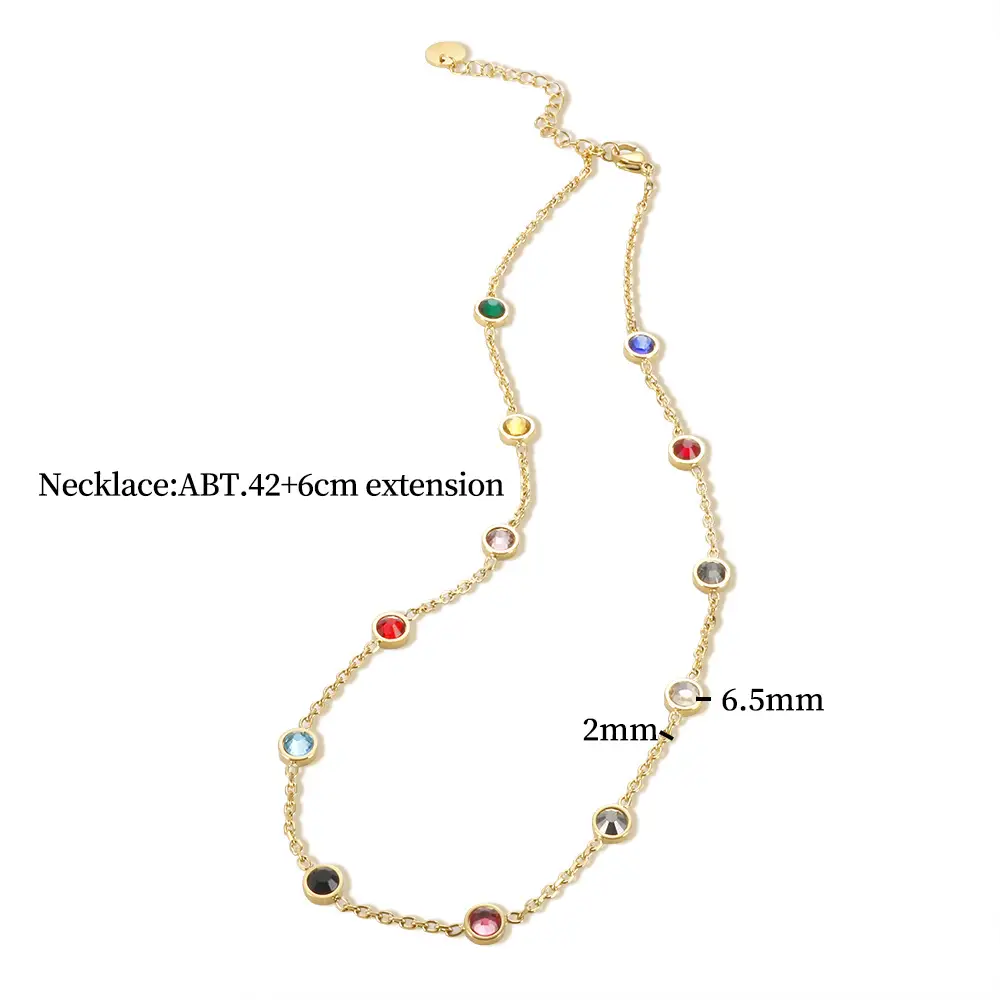 Simple Circle Geometric Zodiac Colorful Rhinestone Vintage Bracelet