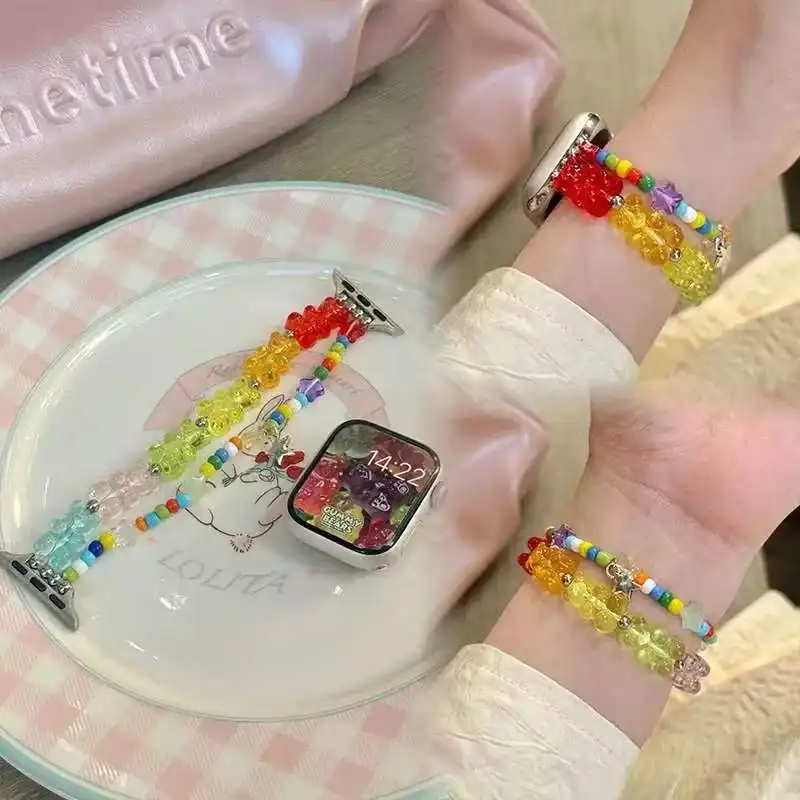 Rainbow Bear Watch Strap Compatible