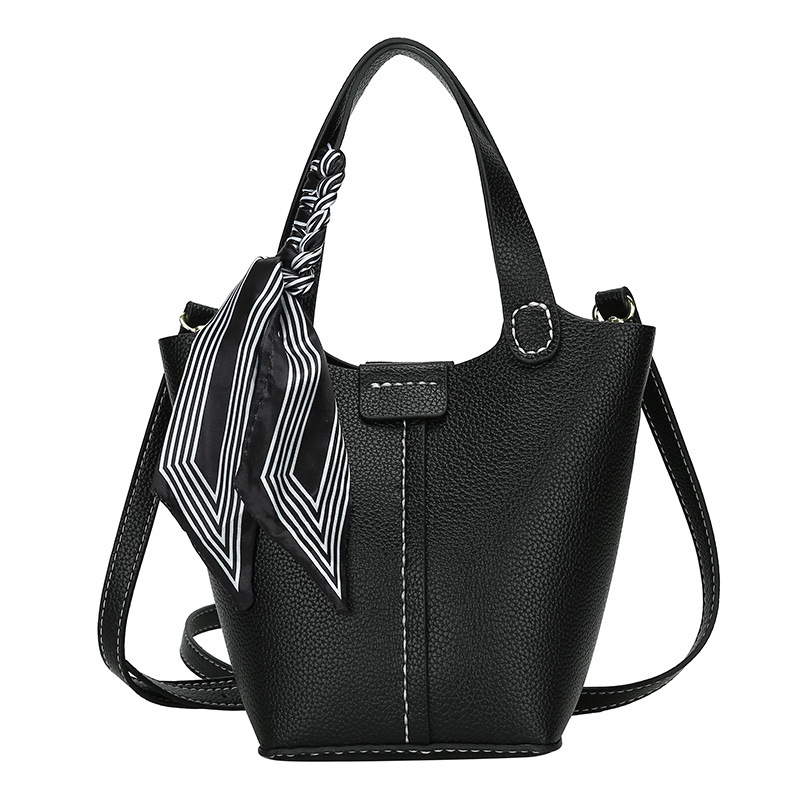 Western-style Bucket Bag With Silk Scarf For Women