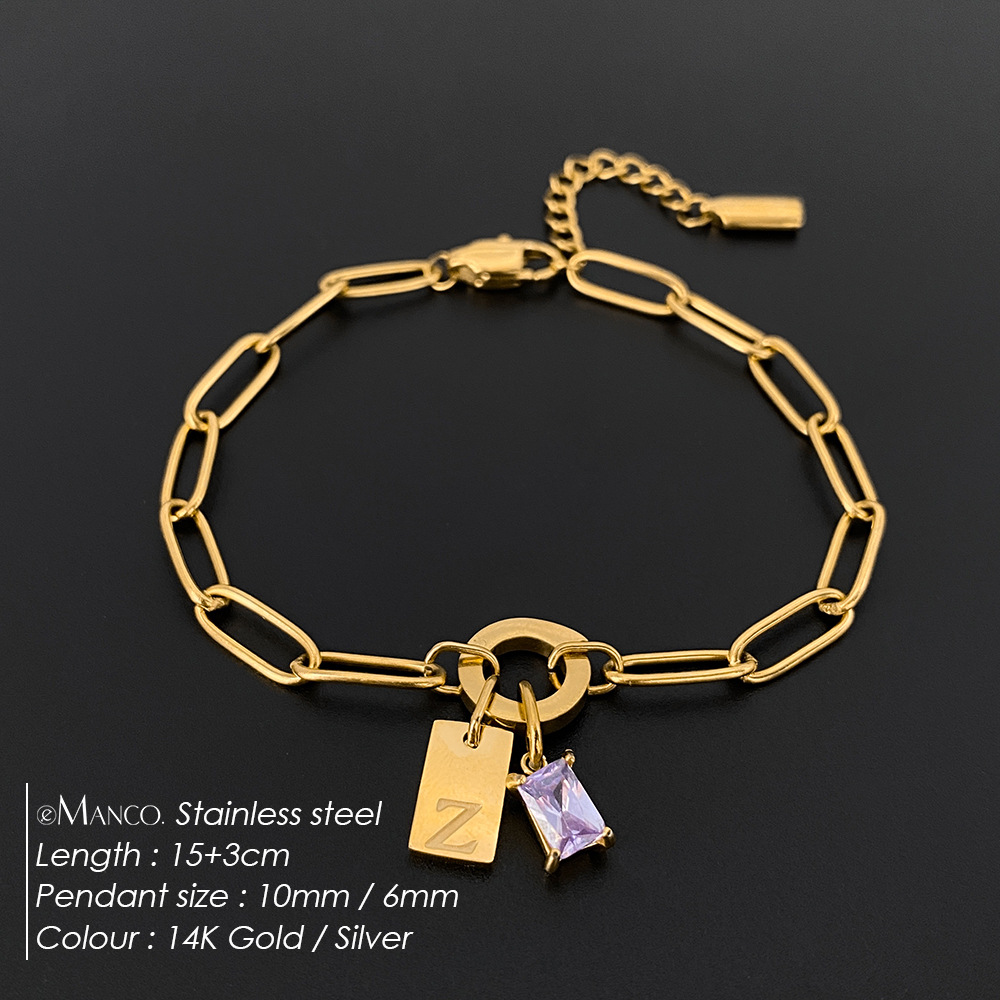 Womens Fashionable Rhinestone Letter Combination Bracelet Jewelry