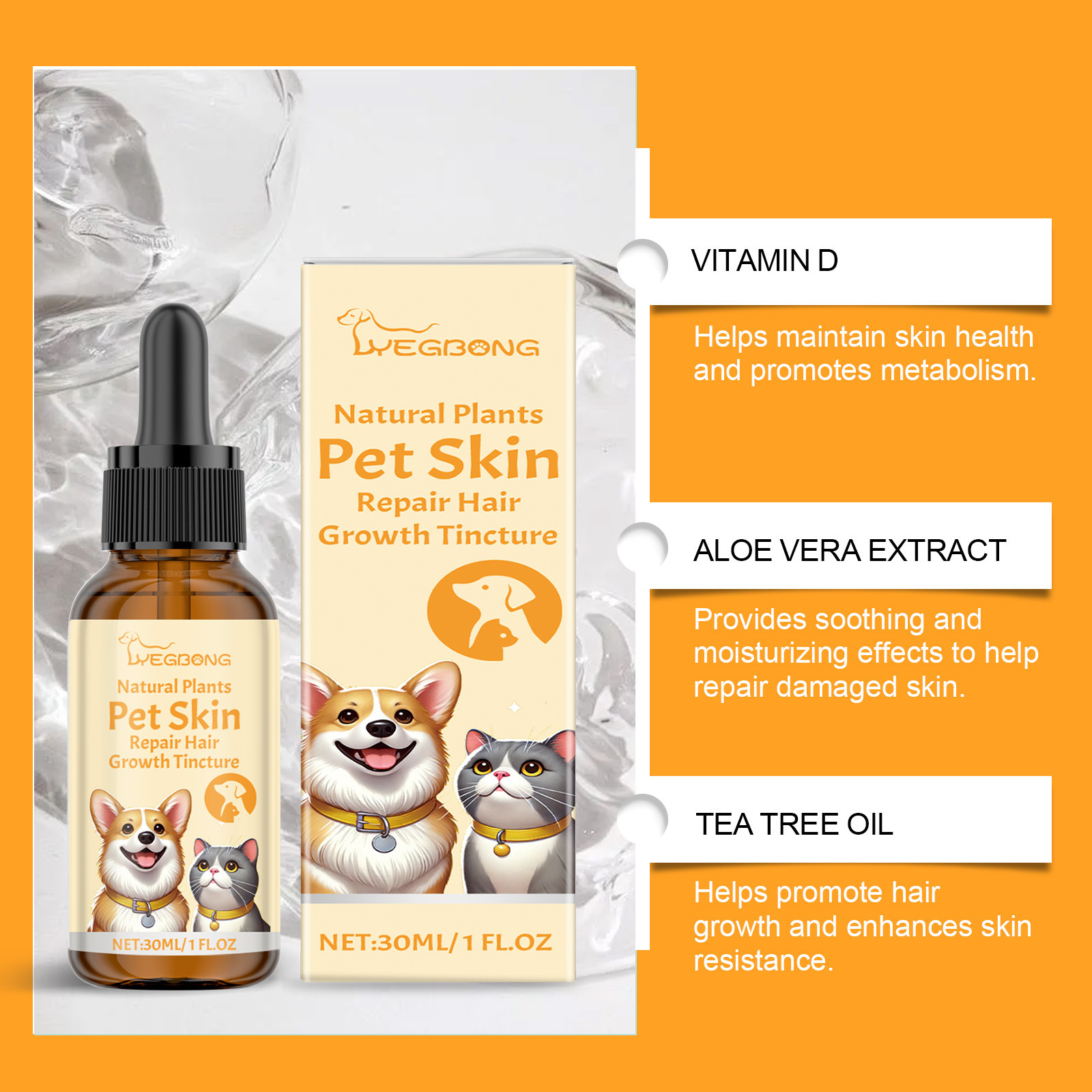 Nutritional Massage Drops For Pet Skin Repair