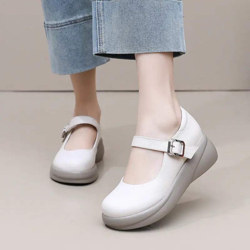 Vintage Chunky-soled Shoes Made From Full-grain Leather
