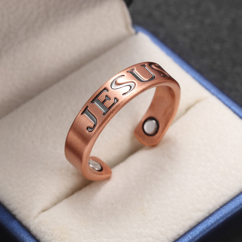 Copper-plated Letter Open-ring Jewelry